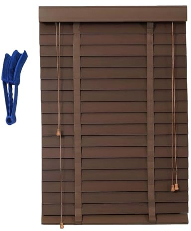 Estores Venecianos De Madera Persianas Horizontales Cortinas Privacidad Lamas De 5cm Ara Dormitorio Y Salón Cocina Oficina Baño(Café)