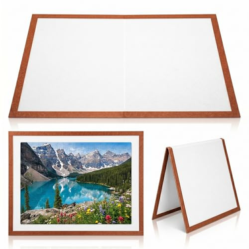Jigsaw Puzzle Board Portable Foldable 500 Pieces, Non-slip Foldable Jigsaw Puzzle Board with Frame Storage Mat for Portable Organizer Home and School DIY Projects 23.58X15.72X0.39in