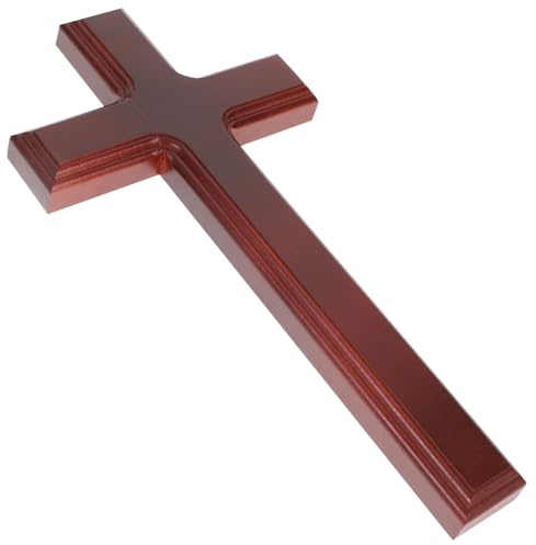 Gadpiparty Croce da Parete in Legno Marrone 32 Cm Gesù, Classica e Raffinata, Resistente a Decadimento e Sbiadimento, Decorazione per Casa e Ufficio