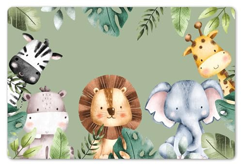 KitchenYeah© Platzsets Abwaschbar 6-Teilig 45x30 cm Tischsets Platzdeckchen Platzset Unterlage Tischset Esstisch Edle Tischunterlage Placemat Tiere - Aquarell - Kind - Natur