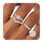 Maynor 3 Stück Ringe Silber 925 Damen Ring Frauen Cubic Zirkonia Verlobungsring Damen Verstellbare Statement Ring Damen Stapelbare Daumenring Fingerring Set Schmuck