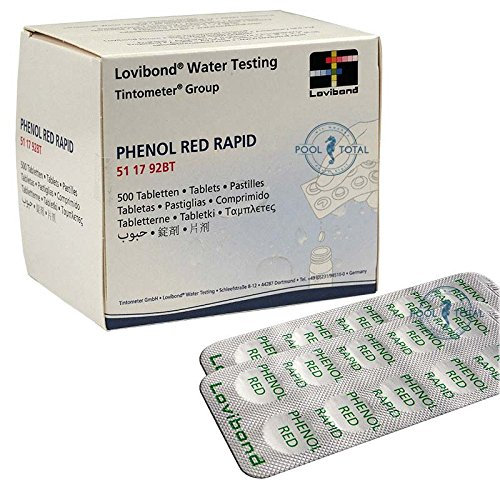 Lovibond Phenol Red Rapid 500 Tabletten (50 Streifen) by Pool Total | Markenqualität Messung des pH-Wertes im Pool & Schwimmbad | Ersatztabletten für manuelle Pooltester (Schüttelbox)