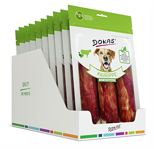 DOKAS Getreidefreier Premium Kausnack für Hunde – Ideal für große Hunde, 210 g (10er Pack)