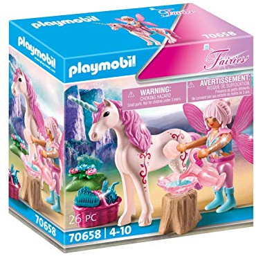PLAYMOBIL Fairies 70658 Einhorn mit Pflege-Fee, Ab 4 Jahren