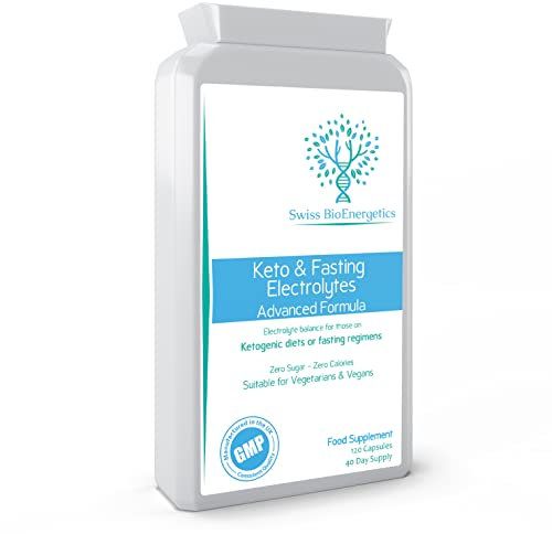 Keto & Fasting Electrolytes - 120 Capsules - Advanced Rapid Rehydration Formula with a Balanced Magnesium, Sodium, Potassium & Chloride Blend - Suitable for Ketogenic Diets
