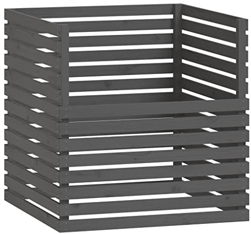 Composteur Gris 100x100x102 cm Bois massif de pin