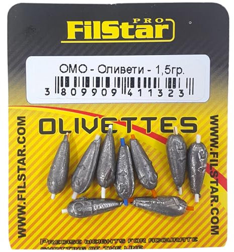 PRO FILSTAR Inline Olivette Angelblei Set 9x1.5g – Bleigewichte - Dropshot Blei - Angel Bleie Set - Blei Angeln - Angelgewichte - Fishing Drop Shot Blei - Fishen Zubehör - Schrotblei – Bleischrot