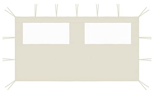 Home Items, Pavillon-Seitenwand mit Fenstern, 4 x 2 m, cremefarben, Anzugmöbel