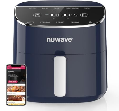 Nuwave Brio Plus Air Fryer 8 Qt, New & Improved, PFAS-Free Ceramic Coating