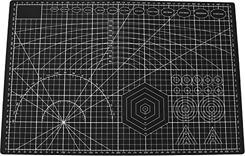 Holigie Cutting Mat, Self Healing Cutting Mat PVC White Core Non Slip Foldable Gridded Rotary Cutting Sewing Pad for Quilted Crafts Office Sewing Craft Fabric Scrapbooking