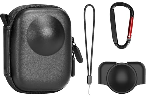 AMAZEAR Funda de transporte OSMO360 con tapa de lente y bolsa de almacenamiento portátil con correa de muñeca de piel sintética