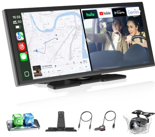 OTTOCAST Pantalla CarPlay Coche 11,4, Android 15, Gemini AI, Cámara 1080P