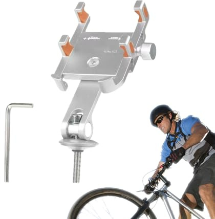 Generisch Fahrrad Handyhalterung | Aluminiumlegierung Verstellbarer Winkel,Motorrad Handyhalter | Stoßdämpfung Verstellbarer Neigungswinkel Outdoor Fahrrad Fahrer Handyhalterung für Männer und Frauen