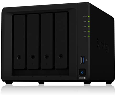 Synology DS920+ 4TB 4 Bay Desktop NAS System, installiert mit 4 x 1TB Western Digital Red Festplatten