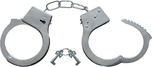Dress Up America Metal Handcuffs - Toy Handcuffs for Kids - Police Costume Accessory - Handcuff Set with Two Keys