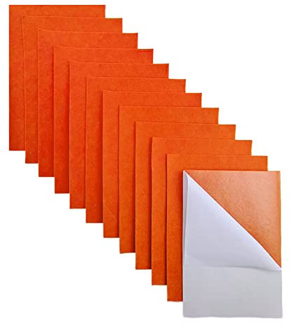 Jtnohx Filz Selbstklebend, 11 Stück Filzkleber, 20x30cm Farbe Filzstoff zum Basteln, Selbstklebende Filzblätter für Schmuckkästchen (Orange)