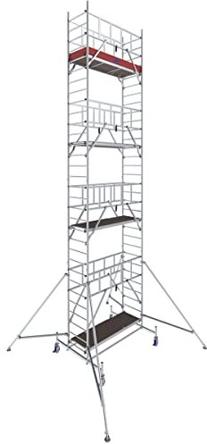 Krause 940162 FahrGerüst Aluminium Rollgerüst fahrbar Arbeitshöhe (max.): 9.30m Silber 203kg