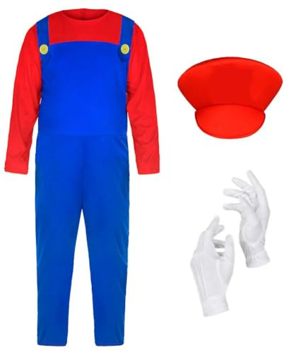 AOOWU Déguisement Enfant, Costume de Cosplay, Costume Enfant Fille Garçon Déguisement avec Bonnet, Gants, Halloween Carnaval Anniversaire Cosplay L