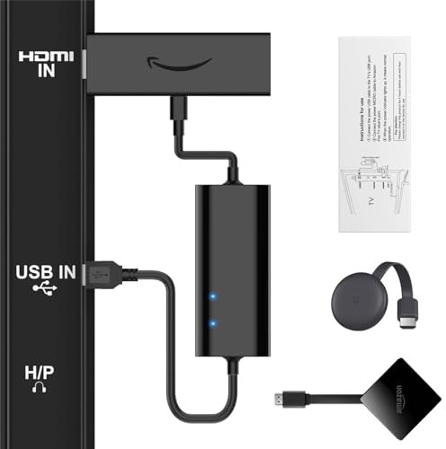 BERLS Cable adaptador de corriente USB para Fire Stick para Firestick 4K, F ire TV S tick Lite, FireTV Ultra 4K, Roku Streaming, Chromecast Streaming, Xiaomi (mejora la claridad en televisores de baja