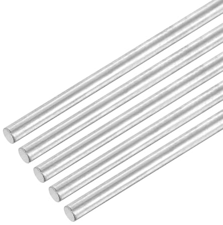 QUARKZMAN 5 stycken 304 rostfritt stål runda stavar, 3 mm x 420 mm massiva vågstavar
