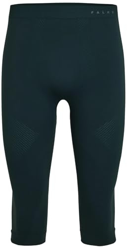 Falke Herren Baselayer-Hose Warm 3/4 M Ti Funktionsmaterial schnelltrocknend 1 Stück, Grün Holly 7385, L
