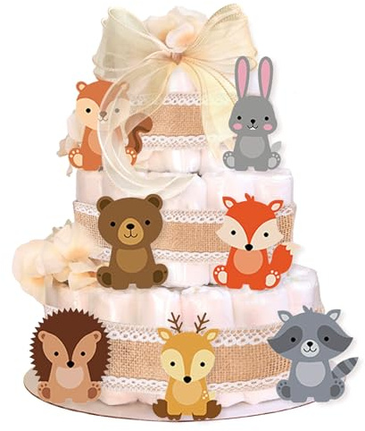 Woodland Baby Shower Diaper Cake Decorating Kit Party Supplies Gender Reveal Decorations Baby Shower Cake Topper