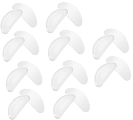 Mikinona 10 paia Naselli Occhiali in Silicone Trasparente Forma D Antiscivolo Autoadesivi per Montature Ottiche Sole Aumentano Altezza e Comfort per Astigmatici e Miopi