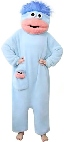 Combinaison Pyjama Femme Homme Silly Onesie Pajamas Deguisement Famille | Polaire Vêtement de Drole Amusant avec Capuche,Une Pièce Monstre Costume,pour Le Plaisir en Famille et la Détente Confortable