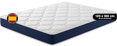 El almacén del colchón, Modelo Ten colchón Infantil 10cm con núcleo HR ECOPUR, Ideal para Uso Ocasional, Camas supletorias y niños - Transpirable y Ligero 120 * 180