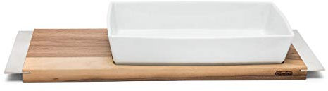 SWEET HOME Set Gourmet Rectangulaire Tranchoir en Bois et Rectangulaire Porcelain cod.RL00780LU cm 57,5x19x8,5h by Varotto & Co.