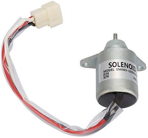 Jadeshay Solenoid,12V Diesel Fuel Engine Cut Off Stop Solenoid Valve Replacement Part 1503ES-12S5SUC5S Fuel ShutOff Control Solenoid Valve for Controlling Diesel Engine Shutdown and Stop