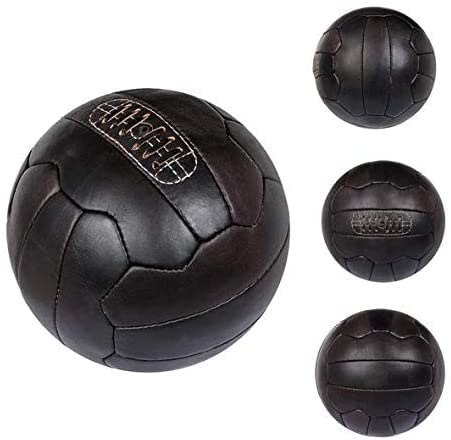 Oryx Sports Balón de fútbol vintage - Balón de fútbol de piel envejecida - marrón oscuro, tamaño 5