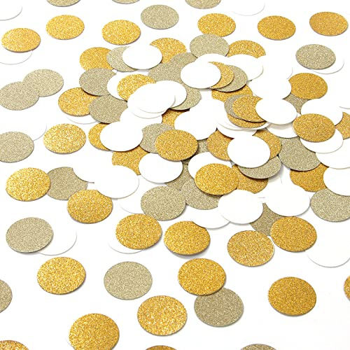 White-Gold Champagne Party Decorations Confetti - 300pcs Wedding Engagement Party Table Scatter,Bachelorette Neutral Baby Bridal Shower Confetti Mothers Fathers Day Decor Lasting Surprise