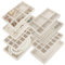 MUXHEL 8 SET Jewellery Tray Organiser Stackable Velvet Jewellery Drawer Organiser Beige Jewellery organiser tray jewellery organiser for Drawer Bracelet Earring Ring Necklace Storage & Display