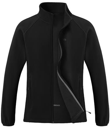 Pioneer Camp Damen Fleecejacke Leichte Fleece Jacket Reißverschluss Stehkragen Winter Warme Jacke Antistatische Sweatjacke mit Taschen Schwarz M