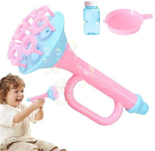 Blasengebläse – Outdoor-Spielzeug zum Herstellen von Seifenblasenstäben für Kinder mit Lösung – lustiges Sommer-Blasengebläse-Spielzeug, Trompeten-Blasengebläse für Kinder, und Mädchen