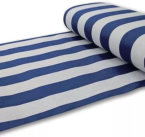 GX GARGIX Tenda da Sole a Strisce con Anelli, per Balcone, Veranda e Giardino, con Frange, Resistente, Vari Colori e Misure (Tv/Blu, 150x290Cm)