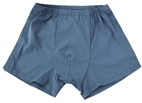 Boxer da uomo con apertura laterale, biancheria intima rimovibile per uomini dopo interventi chirurgici, in cotone tinta unita, per anziani, facili da indossare e da togliere