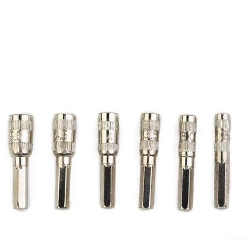Juego de llaves hexagonales de 6 puntos de 2,5/3/3,5/4/4,5/5 mm H4 para herramienta de mano, kit de llaves métricas de 6 piezas con construcción de metal plateado