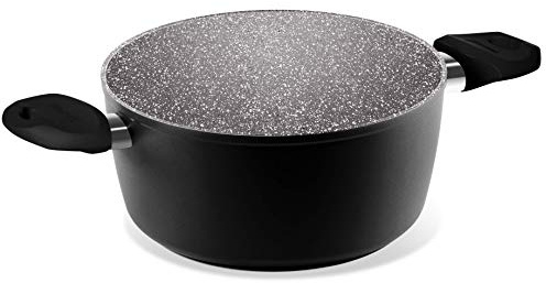 Aeternum, Black Pearl, Casseruola Antiaderente, Adatta a Induzione, Diametro 20 cm, Alluminio, Nera