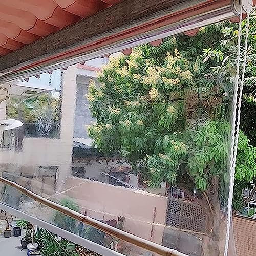 FENGSHOUU Transparente Rollo,Seitenzug-Rollo,wasserdichte PVC Rollläden,Winddichter Vorhang aus Kunststoff,Wetterfest,für Outdoor-Balkon-Terrassen-Tür,Breite x Höhe (180x240cm)