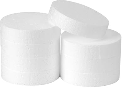 8PCS Round Craft Foam Disc 4 x 4 x 1 inch White EPS Foam Circle, Blank Foam Circles, Arts and Crafts Supplies for Modeling, Sculpturing, Kids Art Projects, Holiday Decor Floral Arrangements