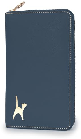 Catwalk Collection Handbags - Women's Leather Jewellery Case - Small Travel Jewelry Organiser Zipped Pouch - Gift Boxed - Pippa - Blue