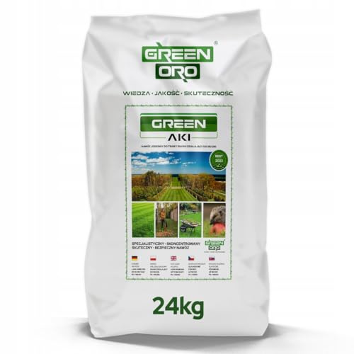 GREEN ORO GREEN AKI 24kg - Fertilizzante autunnale ad alta concentrazione per prato, erba ornamentale e erba delle pampas