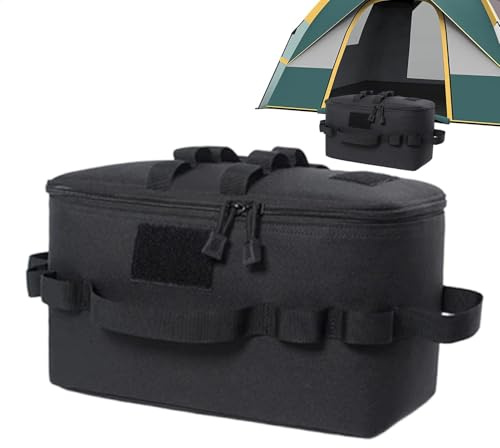 Campingväska, picknickväska för camping, köksredskap, vattentålig utomhusförvaring, bärbart redskap 30 x 15 x 15 x 18 cm för spis, behållare och reseutrustning, Svart, Refer to description, Unisex