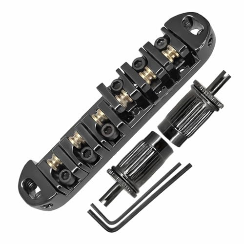 Laroal Puente de Silla de Montar de aleación de Zinc Tune-O-Bridge de Repuesto para Guitarra eléctrica LP SG (Negro)