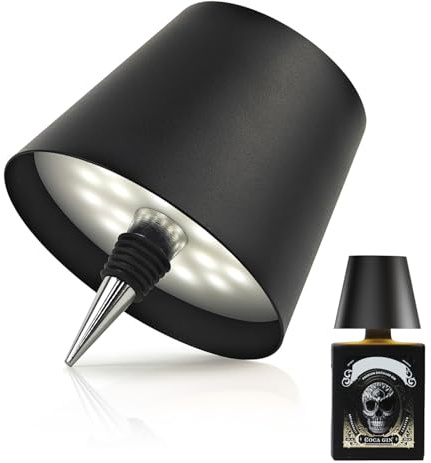 MU LIN lampada bottiglia ricaricabile,lampada da tavolo senza fili,Controllo Touch da 3 Modalita Temperatura di Colore, Dimmerabile, per Soggiorno, Ristorante