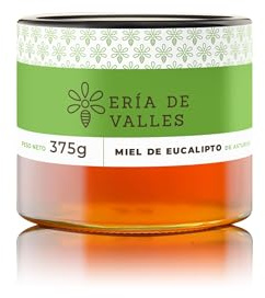 Ería de Valles – Miele di eucalipto naturale al 100% delle Asturie – Aroma floreale e fresco, sapore delicato e persistente – Miele grezzo fatto a mano (375 g)