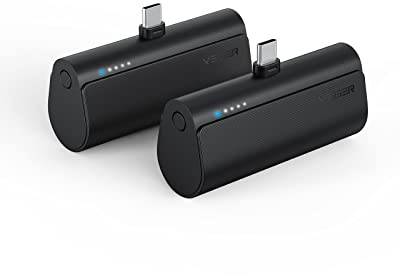 VEGER 2 Packs of Small USB C Portable Chargers, 5000mAh Power Bank Fast Charge Travel Essentials Battery Pack Compatible for iPhone 17/Air/17 Pro/17 Pro Max, Samsung Galaxy S25/S24/Android
