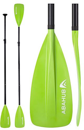 Abahub SUP Paddel / 2 in 1 Sup Kajak Paddel Aluminium Einstellbares Stand Up Paddle für Paddleboard, Aluminiumlegierung PU-beschichtete Schaft 172-213cm Kunststoff Nylon Klinge (4 Piece-Green)